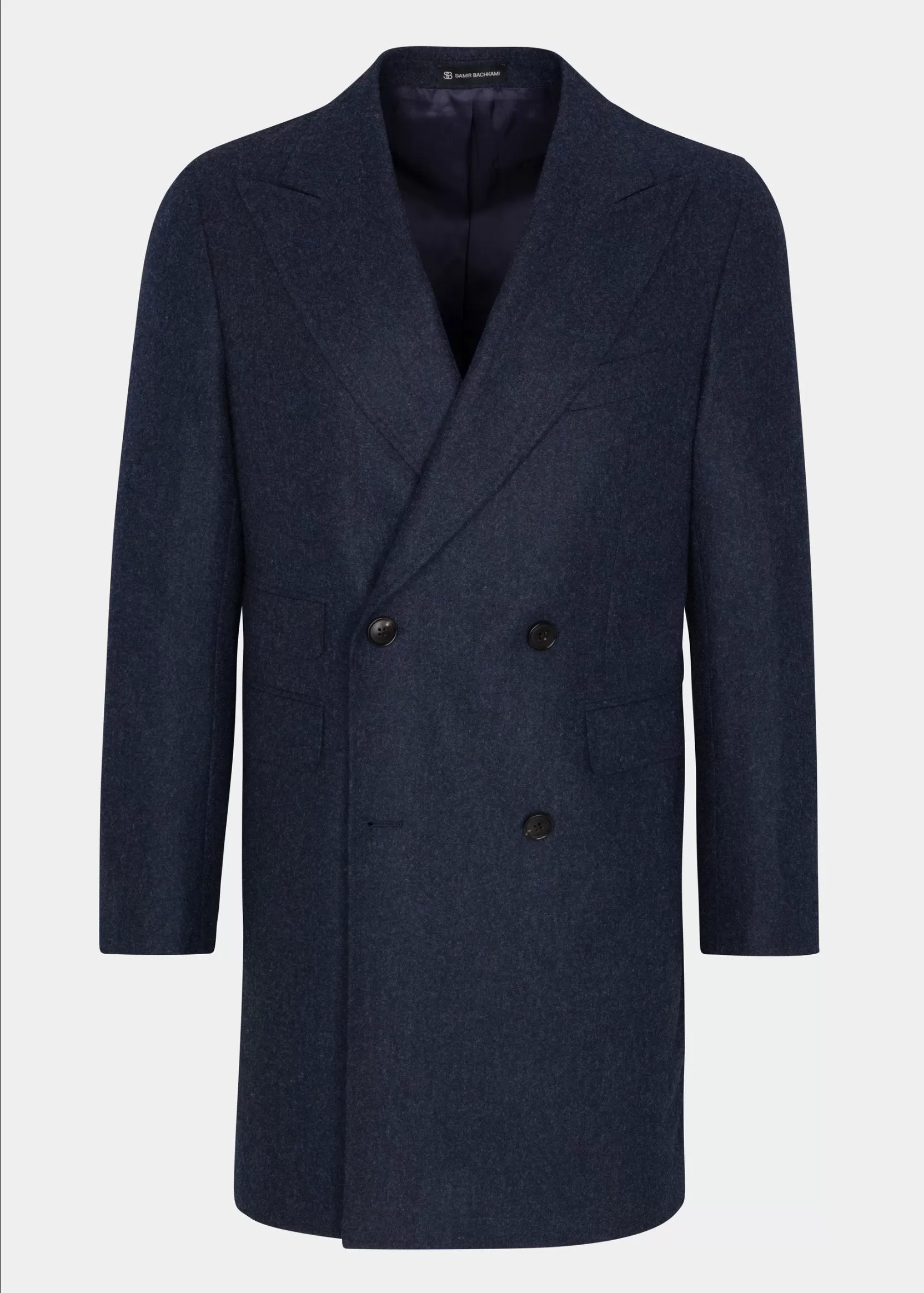 Navy Blue Double-breasted Coat