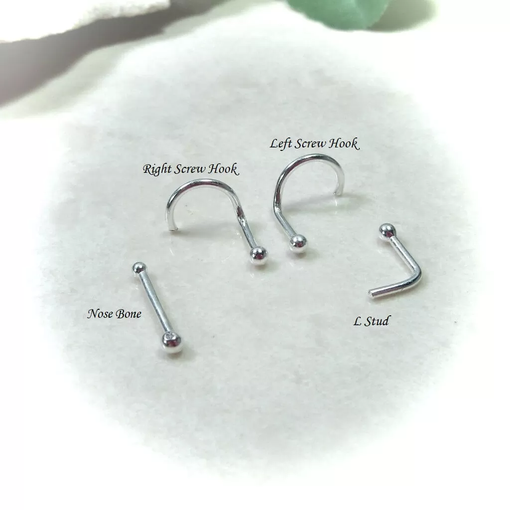 Nose Stud White Topaz 2mm Faceted Gemstone Choose Your Style and Metal