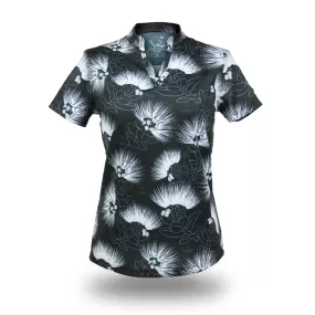 Obsidian Lehua - OGA Women's Polo - Obsidian Black