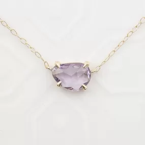 Organic Necklace 0.95ct Lavender Purple Rose Cut Sapphire (One of a kind)