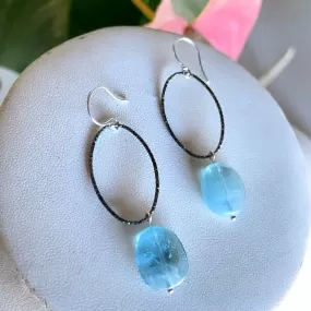 Oxi Oval aquamarines earrings