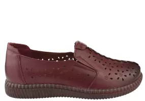 Pantofi casual, dama, PASS COLLECTION, j8200012C bordo, piele naturala