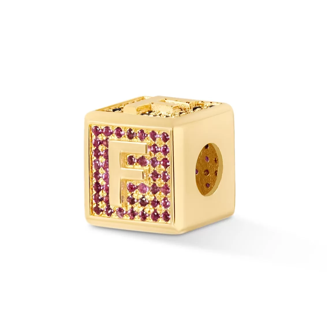 Pave Face Alphabet Block Charm