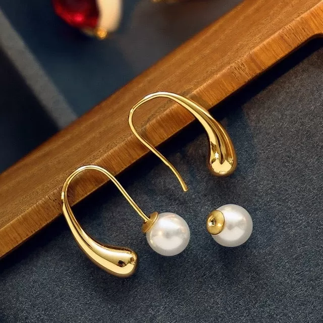 Pearl Earrings Ear Hooks