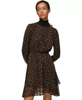 Pepe Jeans Long-sleeved dress with Leticia floral print PL953136 885 bitter