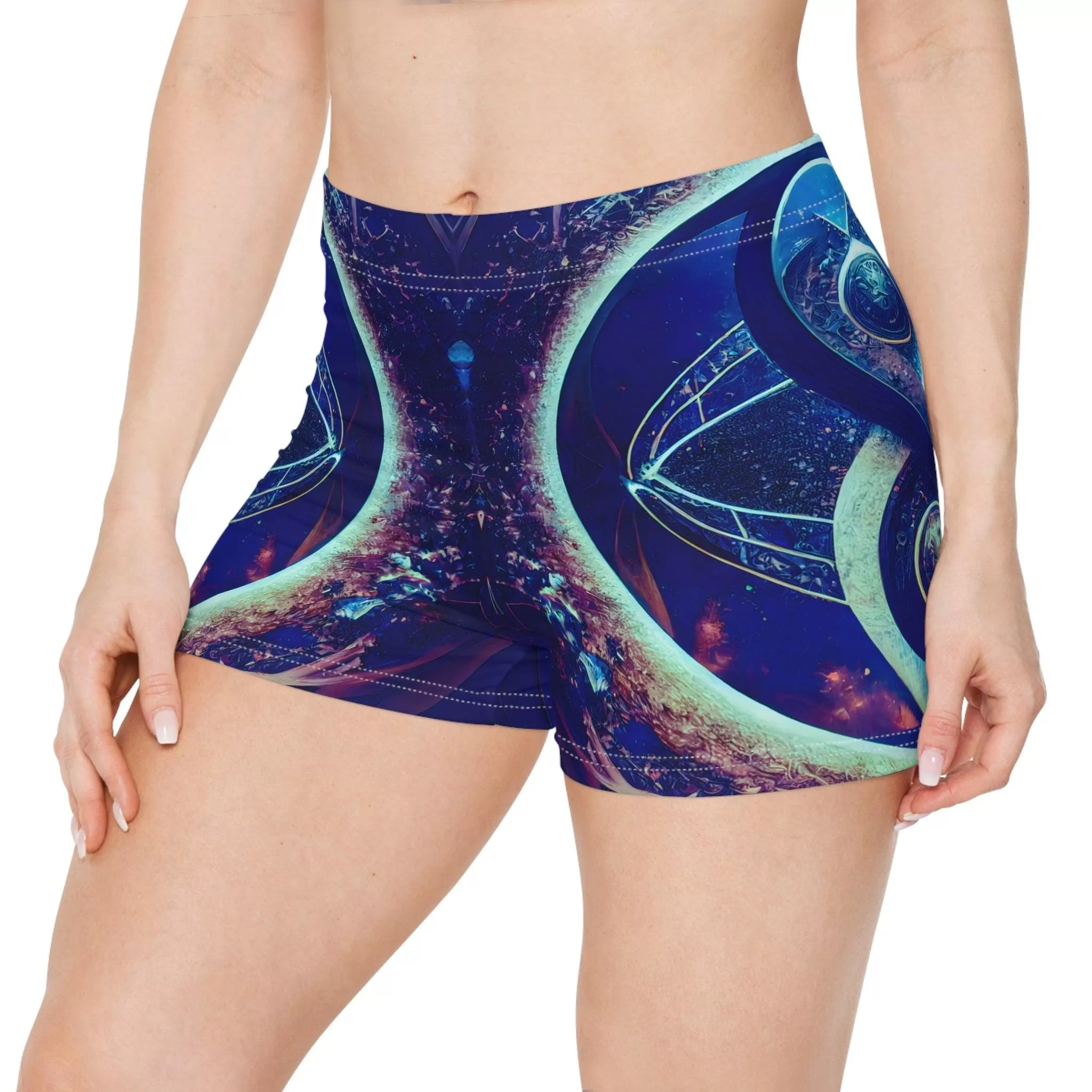 Perfect Balance of Order and Chaos - Infinity Sacred Geometry Women's Shorts (AOP) - Activewear