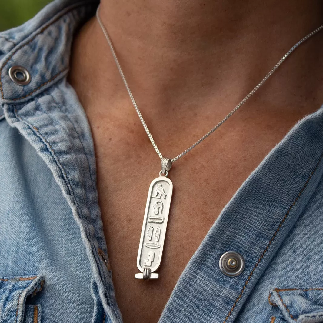 Personalized Sterling Silver Solid Cartouche Pendant