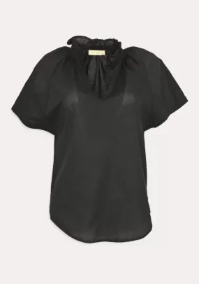 POPLIN SOLID NAOMI TOP (BLACK) - STARK X