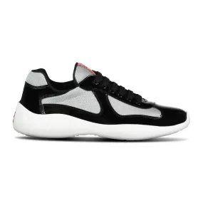 PRADA AMERICAS CUP MESH TRAINERS PATENT BLACK / GREY