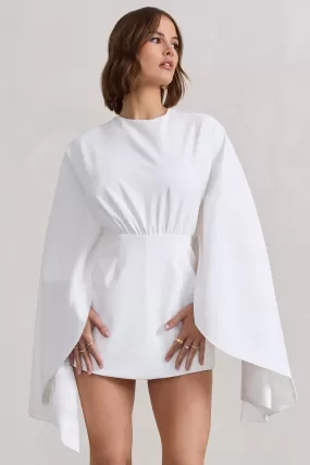 Presley | White Backless Skort Playsuit With Cape