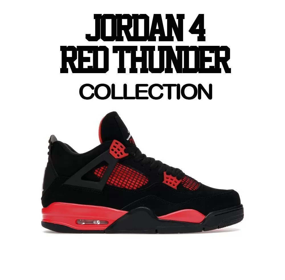 Retro 4 Red Thunder Shirt - 2 Sexy - Black