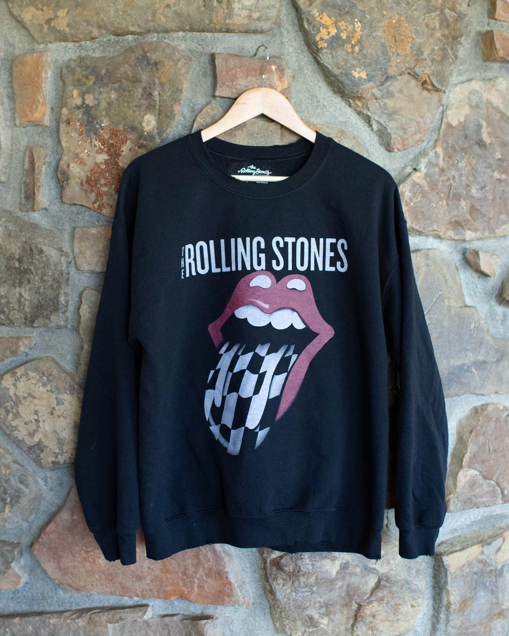 Rolling Stones Zip Code Night Black Thrifted Sweatshirt