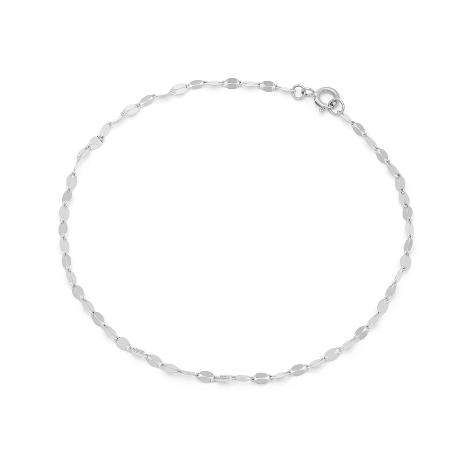 Shimmer Anklet | Solid 14k White Gold