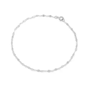 Shimmer Anklet | Solid 14k White Gold