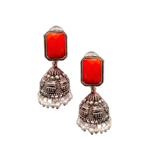 Shimmer with Style: Unveiling the Beauty of Oxidized Jermon Silver Jhumka Earrings by Asp Fashion Jewellery