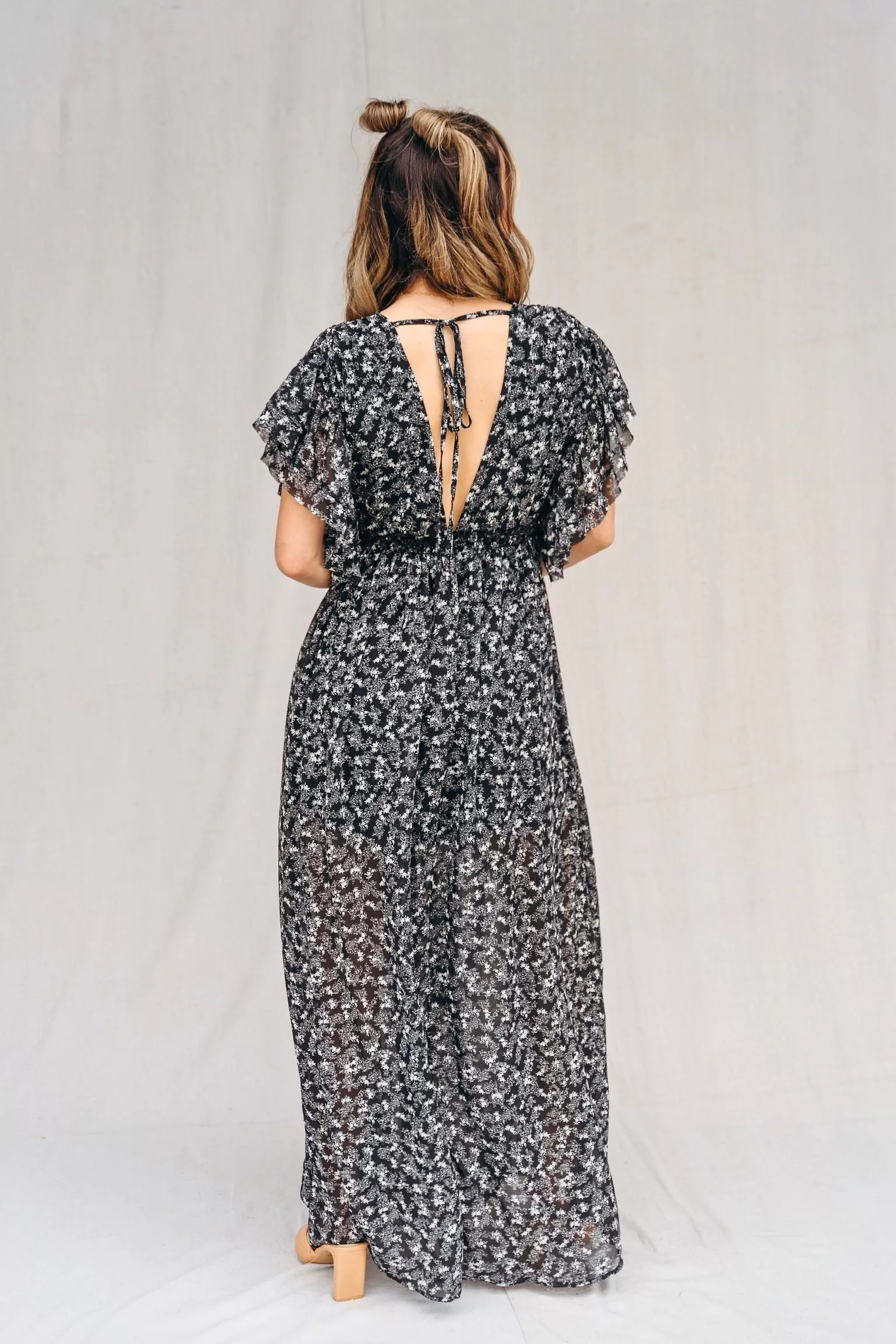 SIZE LARGE Garden Party Printed Maxi  Dress