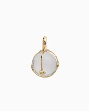 Spinning Globe Stone Pendant with Diamond