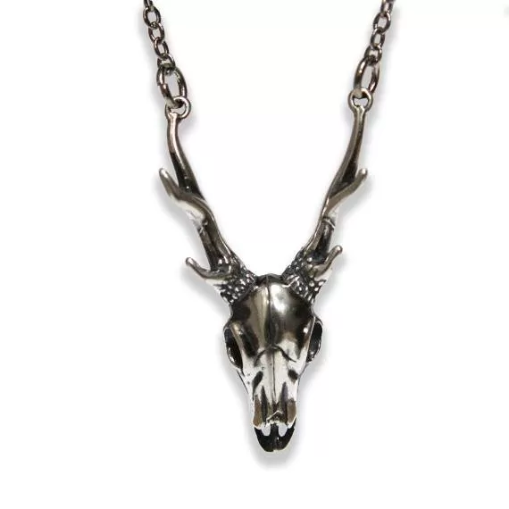 Sterling Deer Skull Pendant