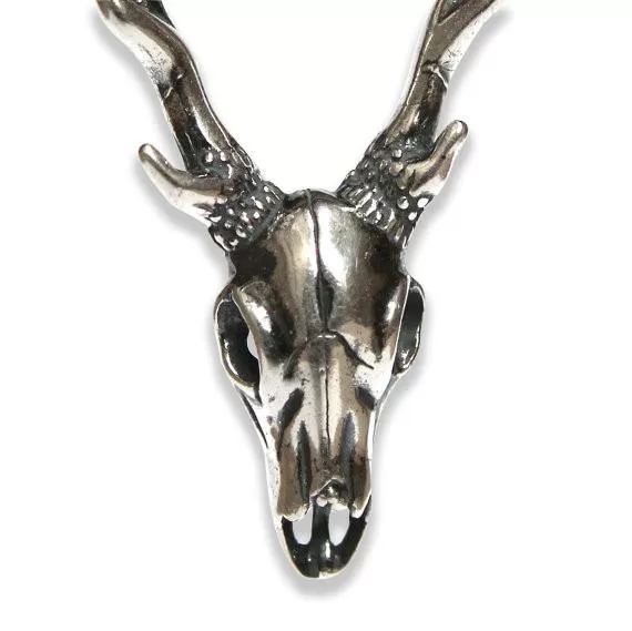 Sterling Deer Skull Pendant