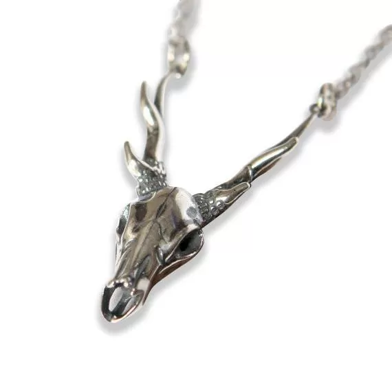 Sterling Deer Skull Pendant