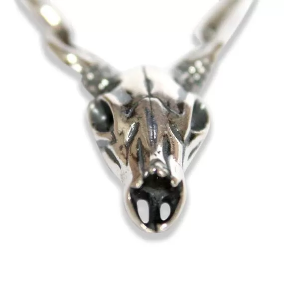 Sterling Deer Skull Pendant