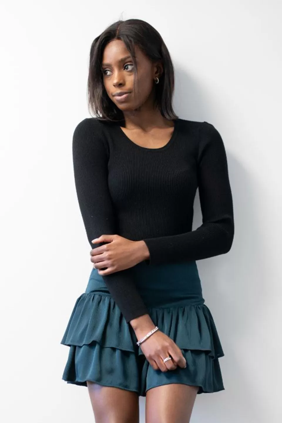 Sublime Emerald Double Frill Mini Skirt