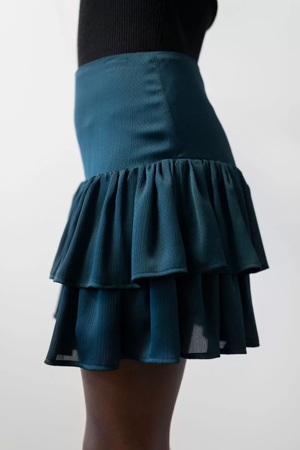 Sublime Emerald Double Frill Mini Skirt