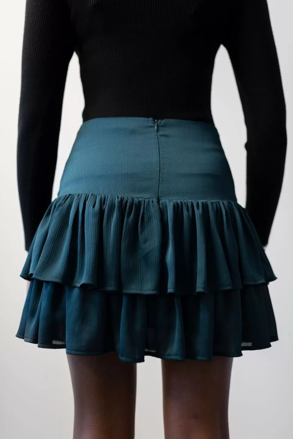 Sublime Emerald Double Frill Mini Skirt