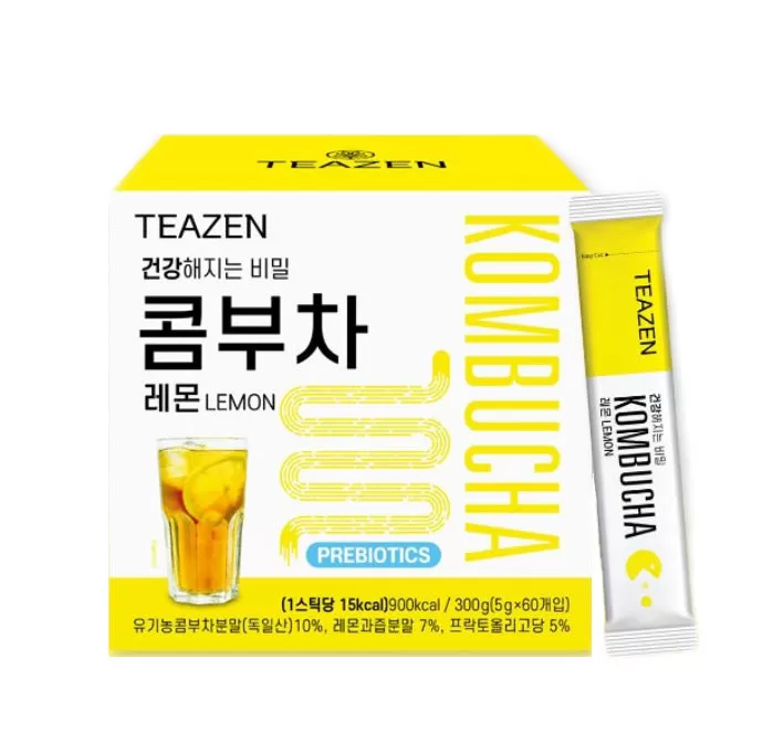 TEAZEN Kombucha Lemon 60T Powdered Drink Lactobacilli Probiotics Tea Health Supplements