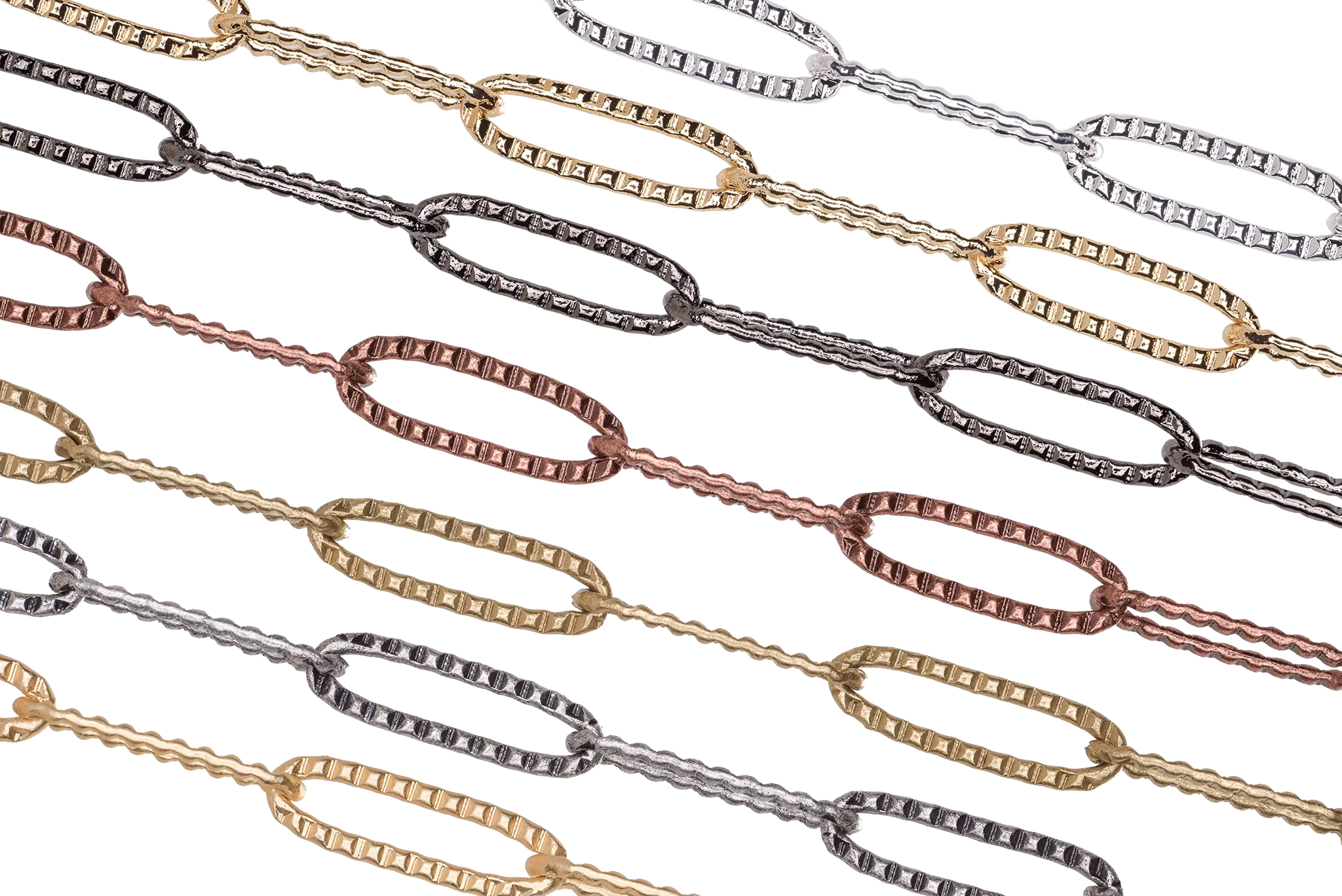 Textured Paperclip Chain - 15x5mm - By the Spool