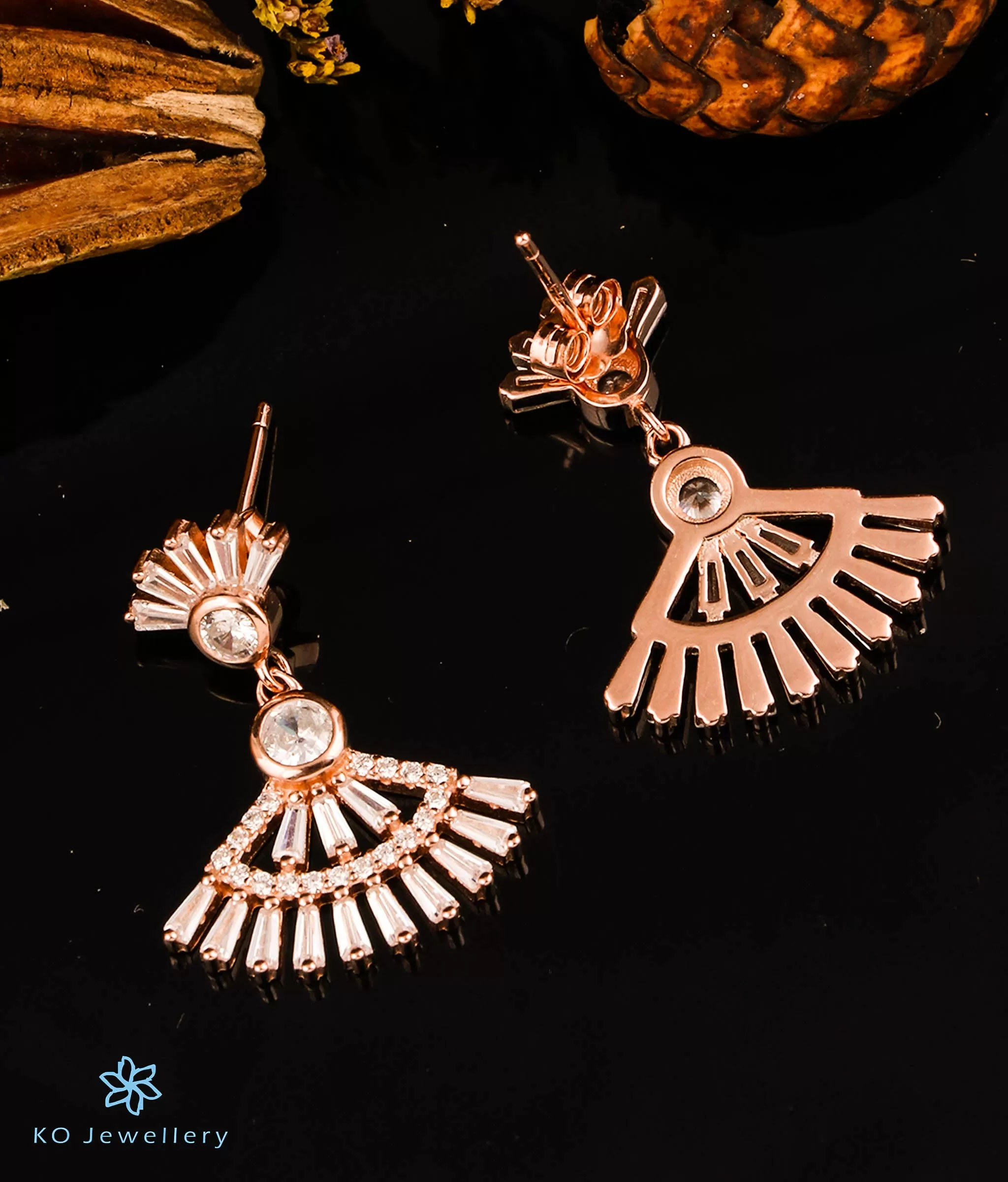 The Bejewelled Silver Rosegold Earrings