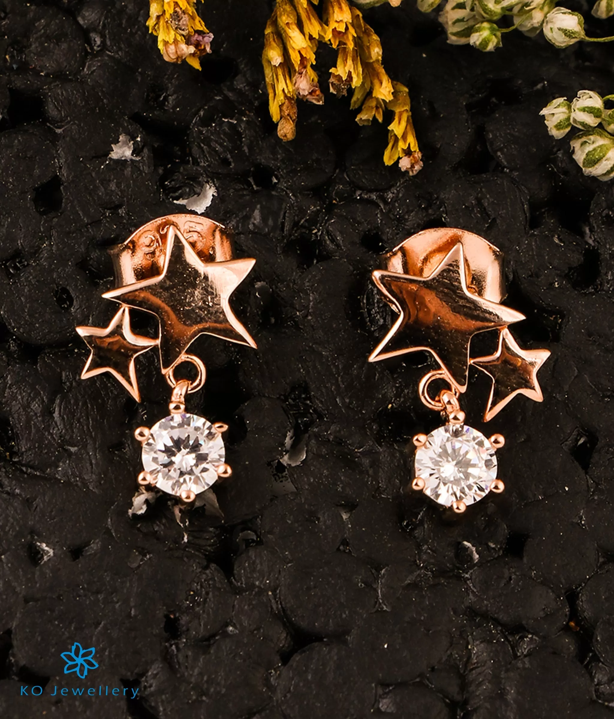 The Cosmos Silver Rosegold Earstuds