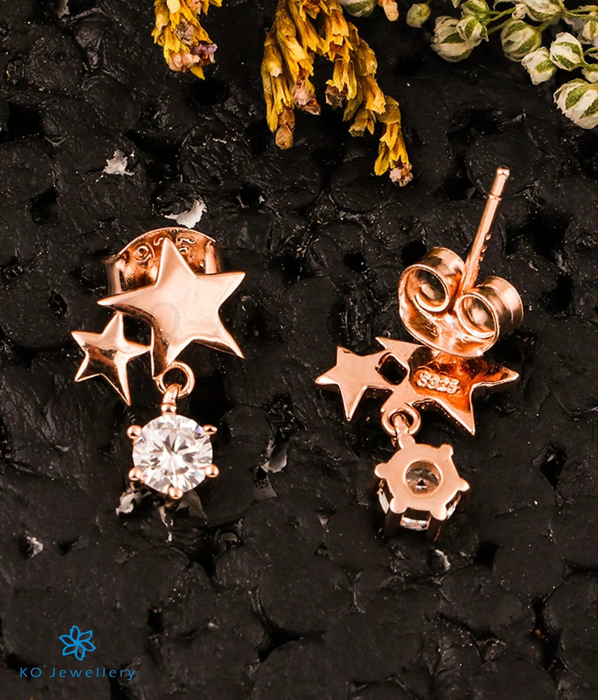 The Cosmos Silver Rosegold Earstuds