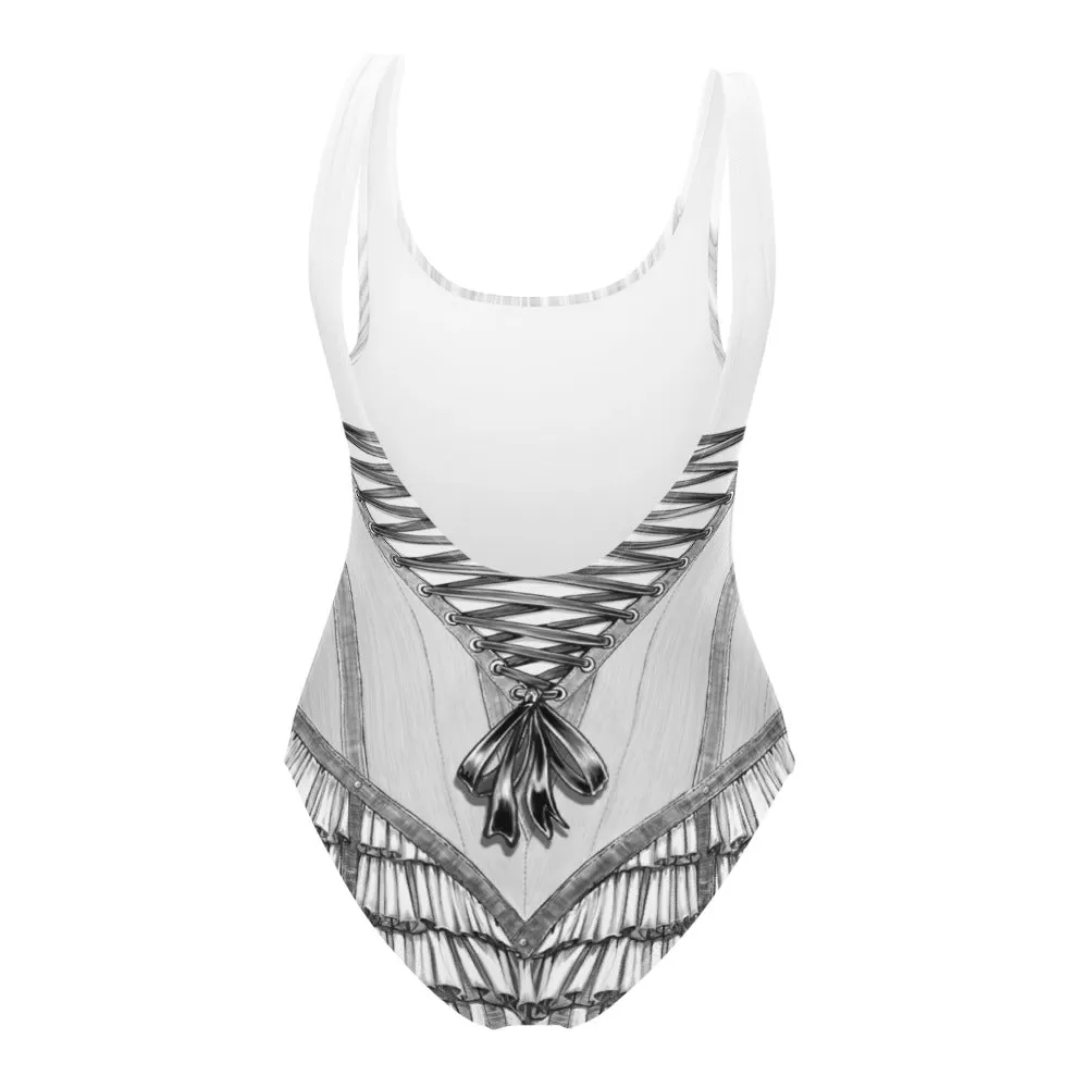 Trapeze Swimsuit in White by fox savant