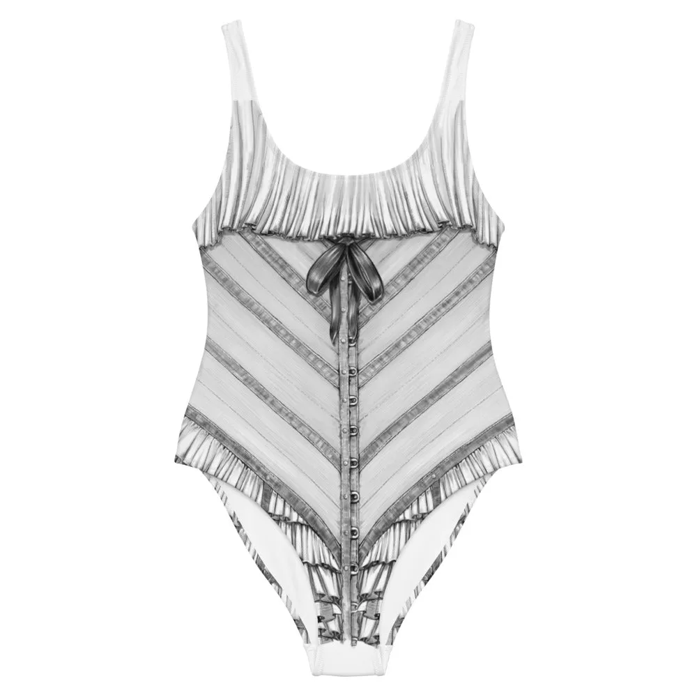 Trapeze Swimsuit in White by fox savant