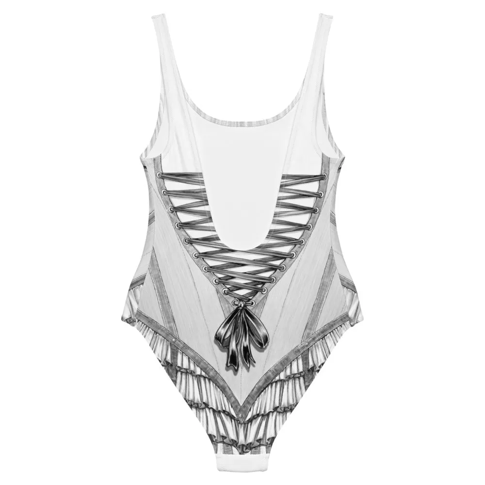 Trapeze Swimsuit in White by fox savant