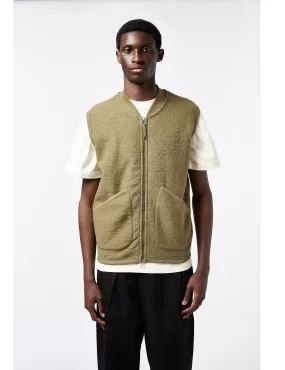 Universal Works Zip Waistcoat (Wool) - Lovat Green