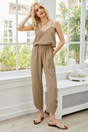 V-Neck Spaghetti Strap Sleeveless Jumpsuit