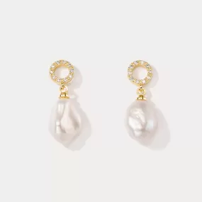 Vintage Baroque Pearl Earrings