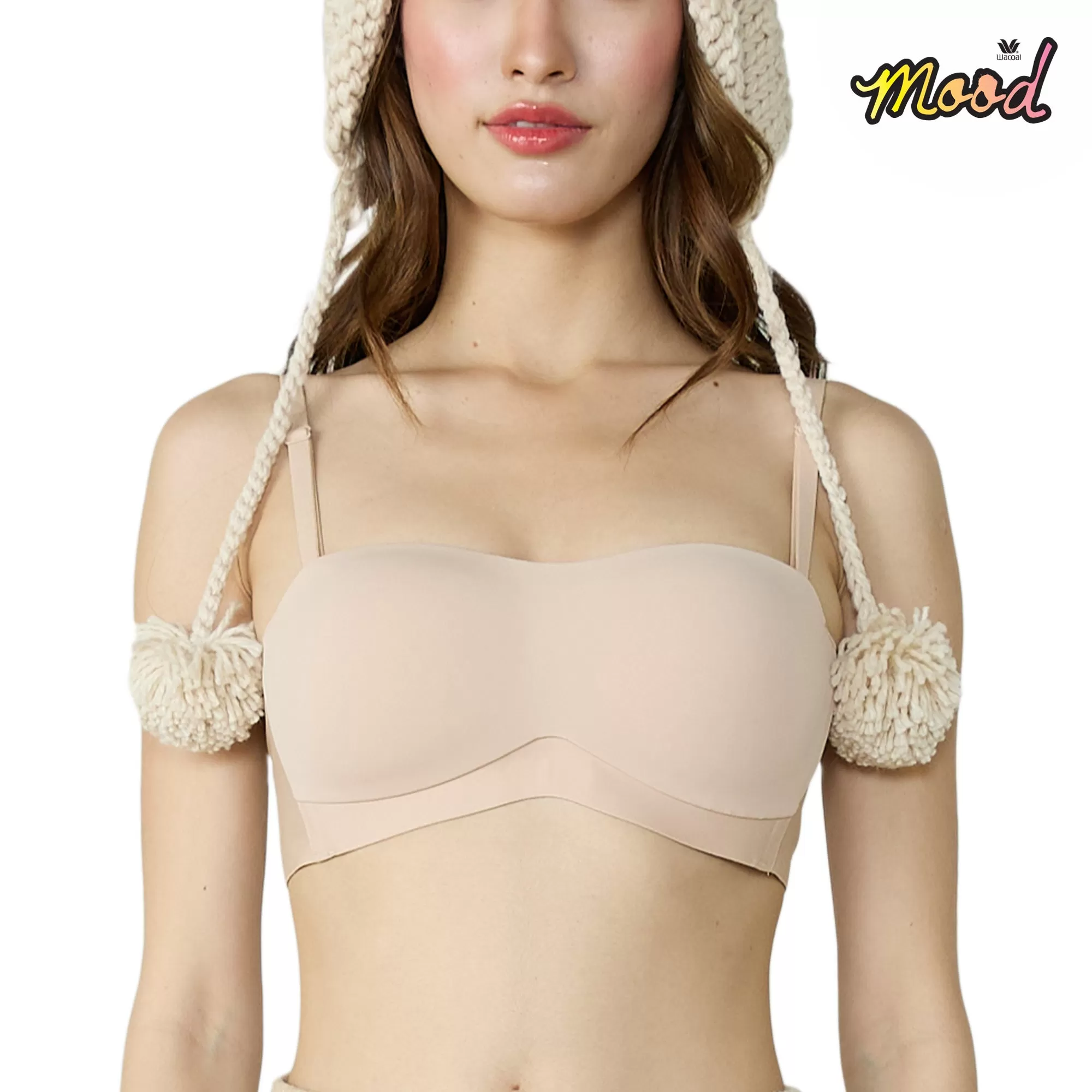 Wacoal Mood Smooth Bra ชุดชั้นในวัยรุ่น บราไร้ตะเข็บ รุ่น MM1X83 สีเบจ (BE)