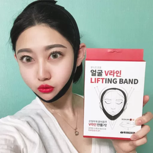 Wangskin Face V Line Lifting Band V shape Facial Slimming Chin Up Black