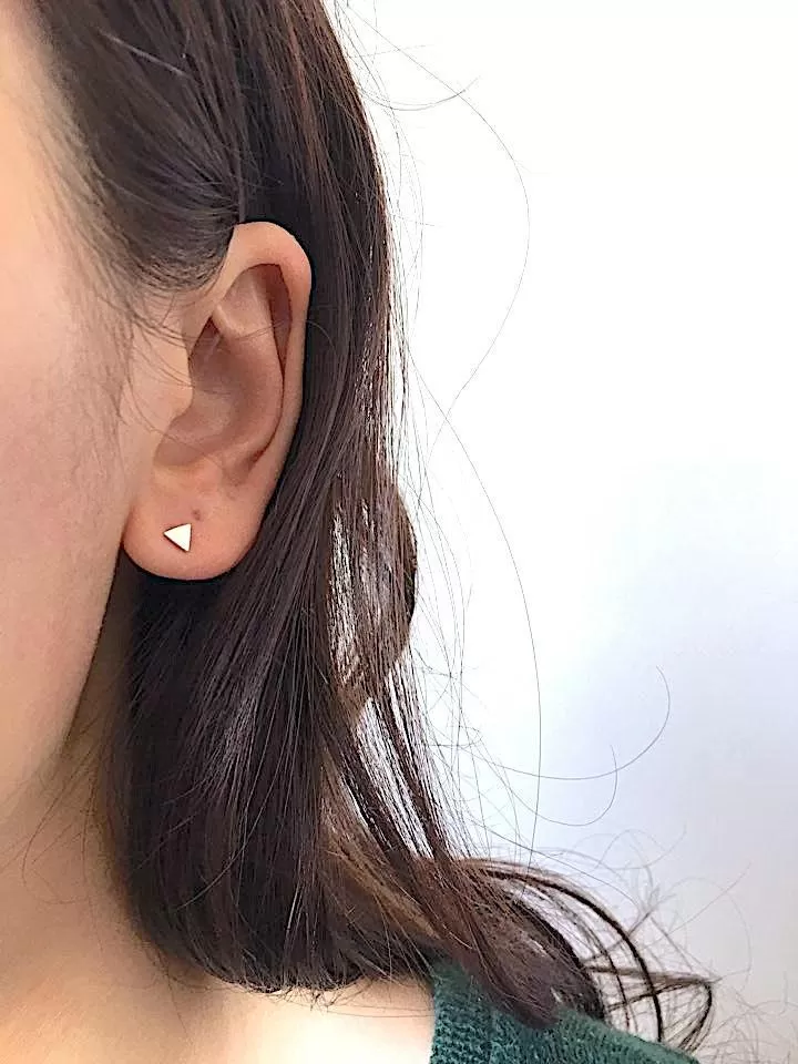 Wholesale Matte Rose Gold Triangle Ear Jacket, Spike Ear Jacket, Front Back Earrings, Ear Jacket, Earring Cuff, Triangle Studs, Minimal Earrings,Lotus