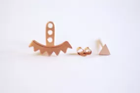 Wholesale Matte Rose Gold Triangle Ear Jacket, Spike Ear Jacket, Front Back Earrings, Ear Jacket, Earring Cuff, Triangle Studs, Minimal Earrings,Lotus