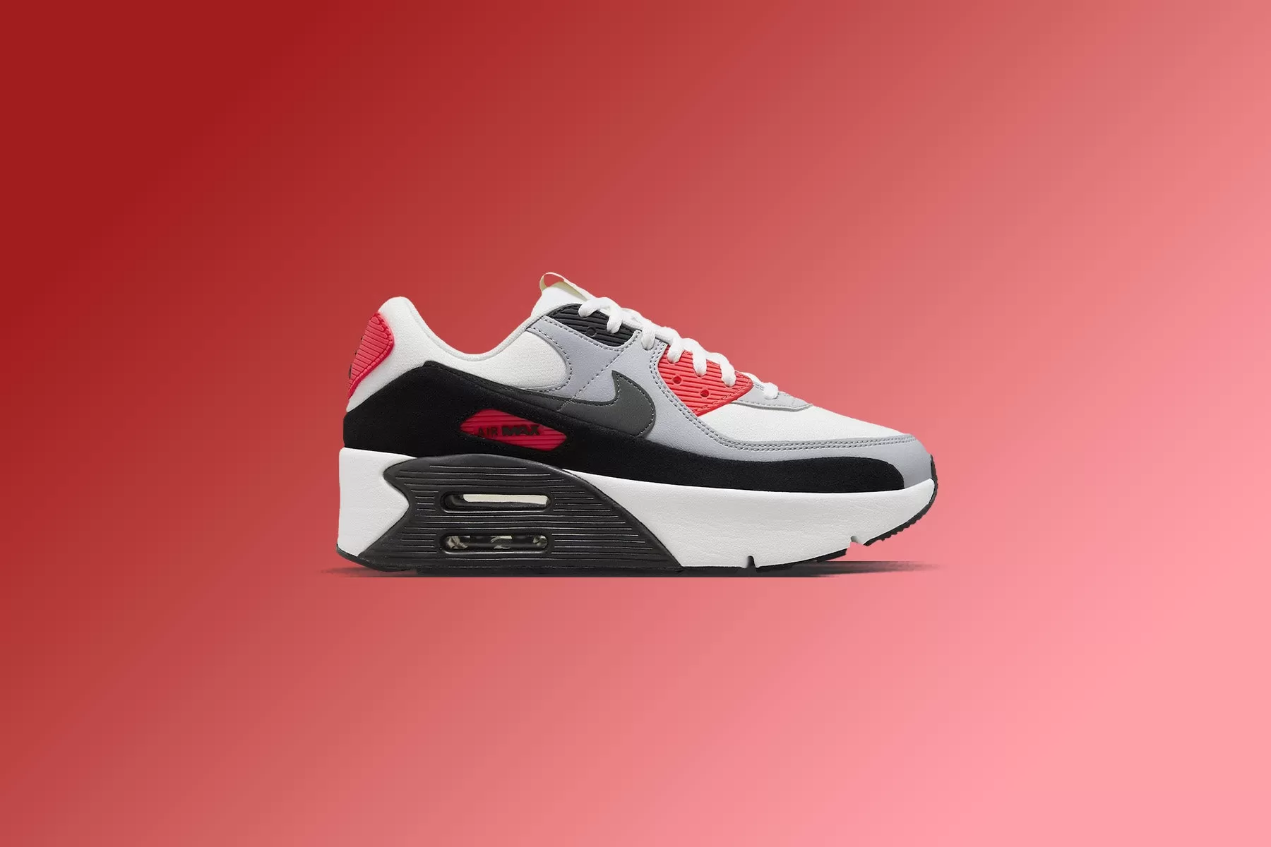 Women's Air Max 90 LV8 'Infrared' - Summit White/Smokey Grey/Black