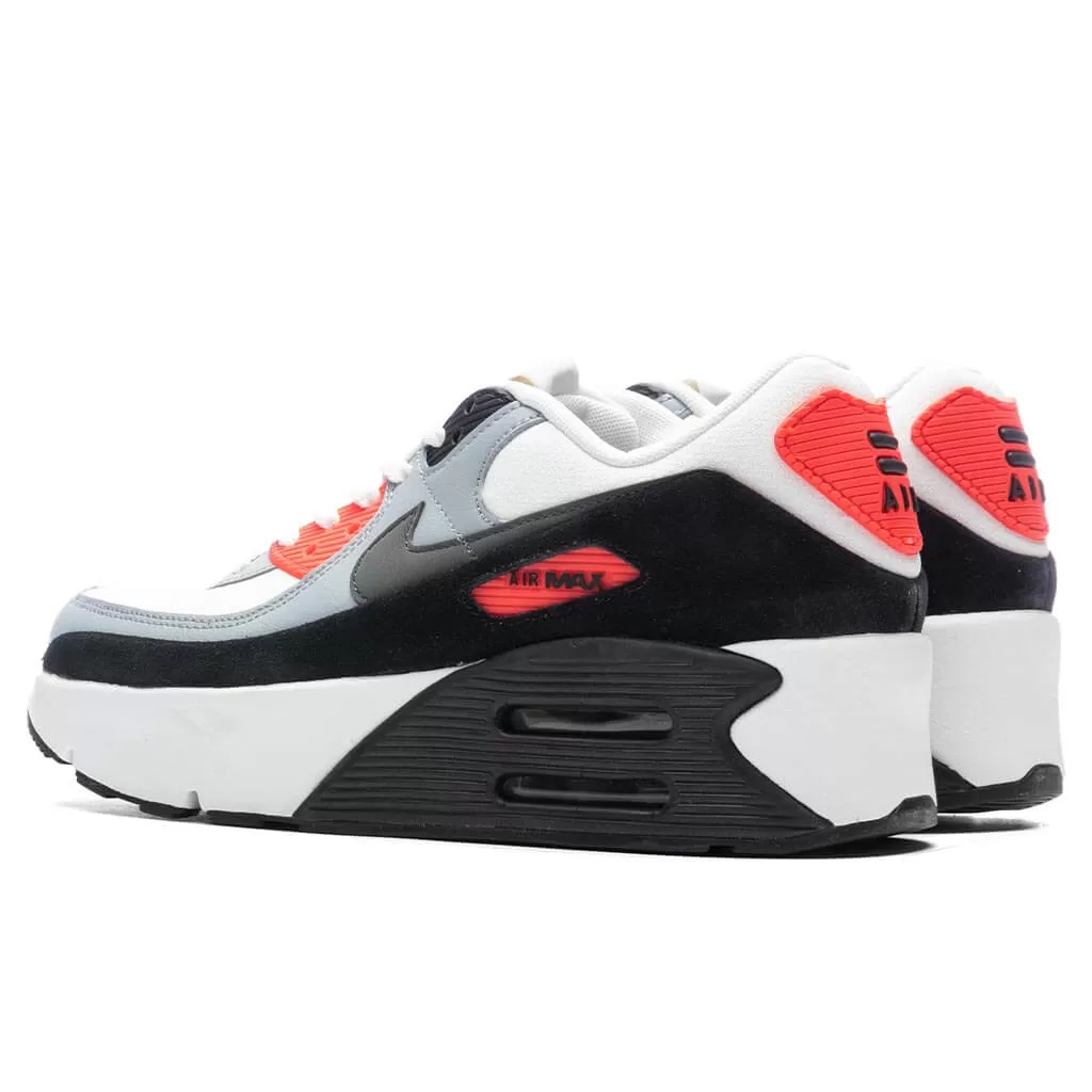 Women's Air Max 90 LV8 'Infrared' - Summit White/Smokey Grey/Black