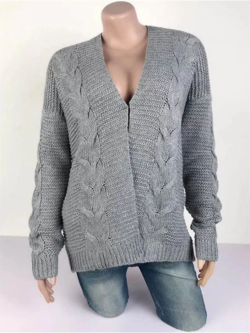 Women's Cozy Hooded Open Front Chunky Knit Cardigan