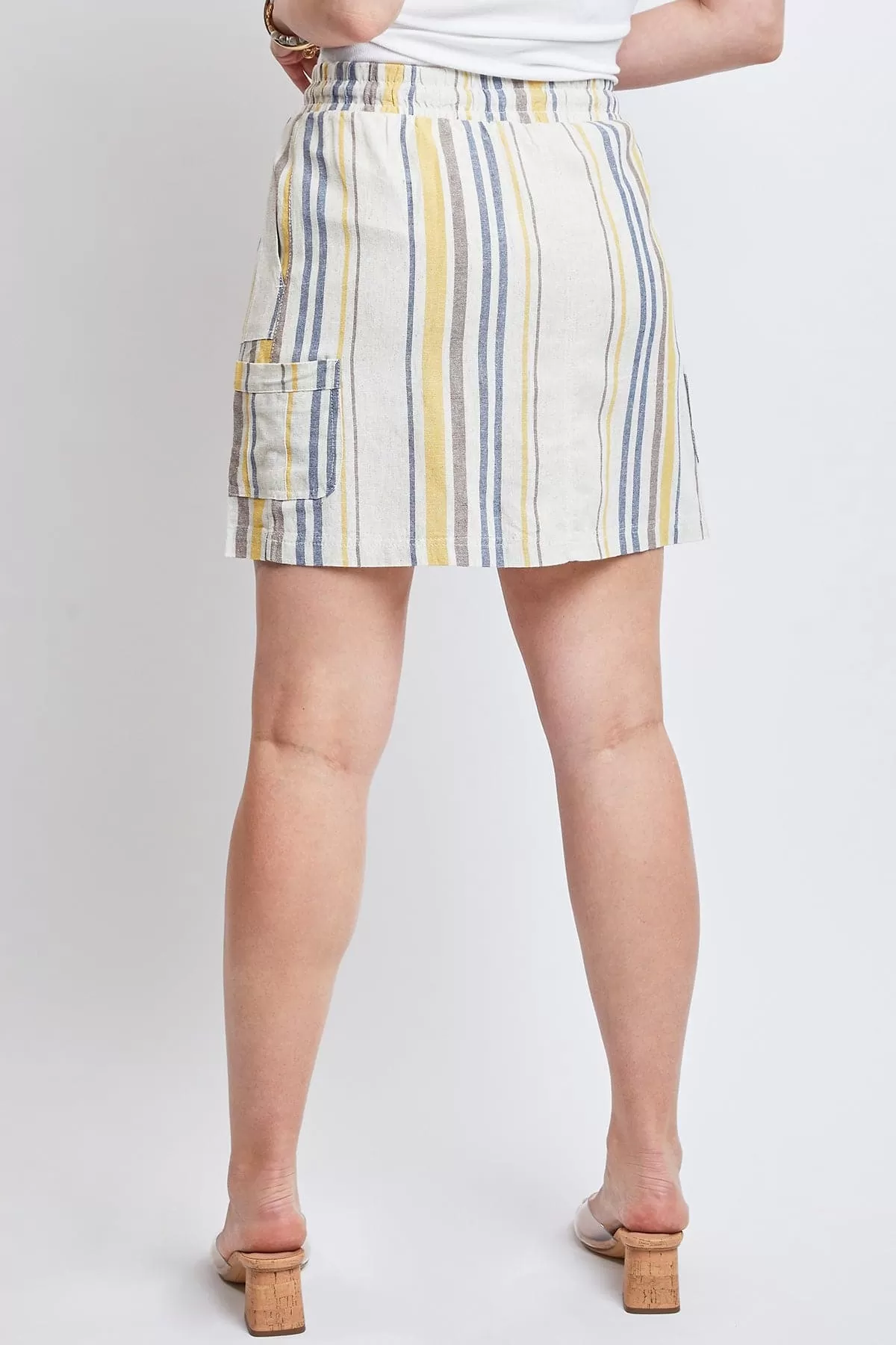 Women's High Rise Linen Cargo Skort