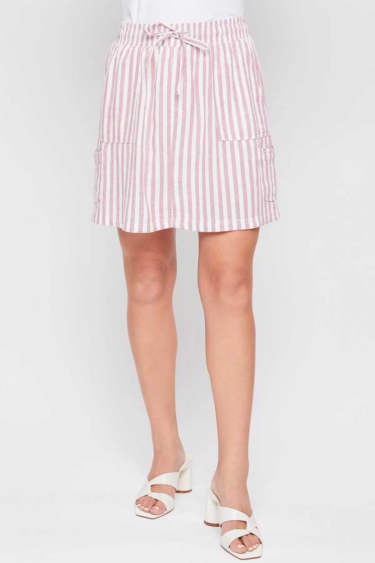 Women's High Rise Linen Cargo Skort