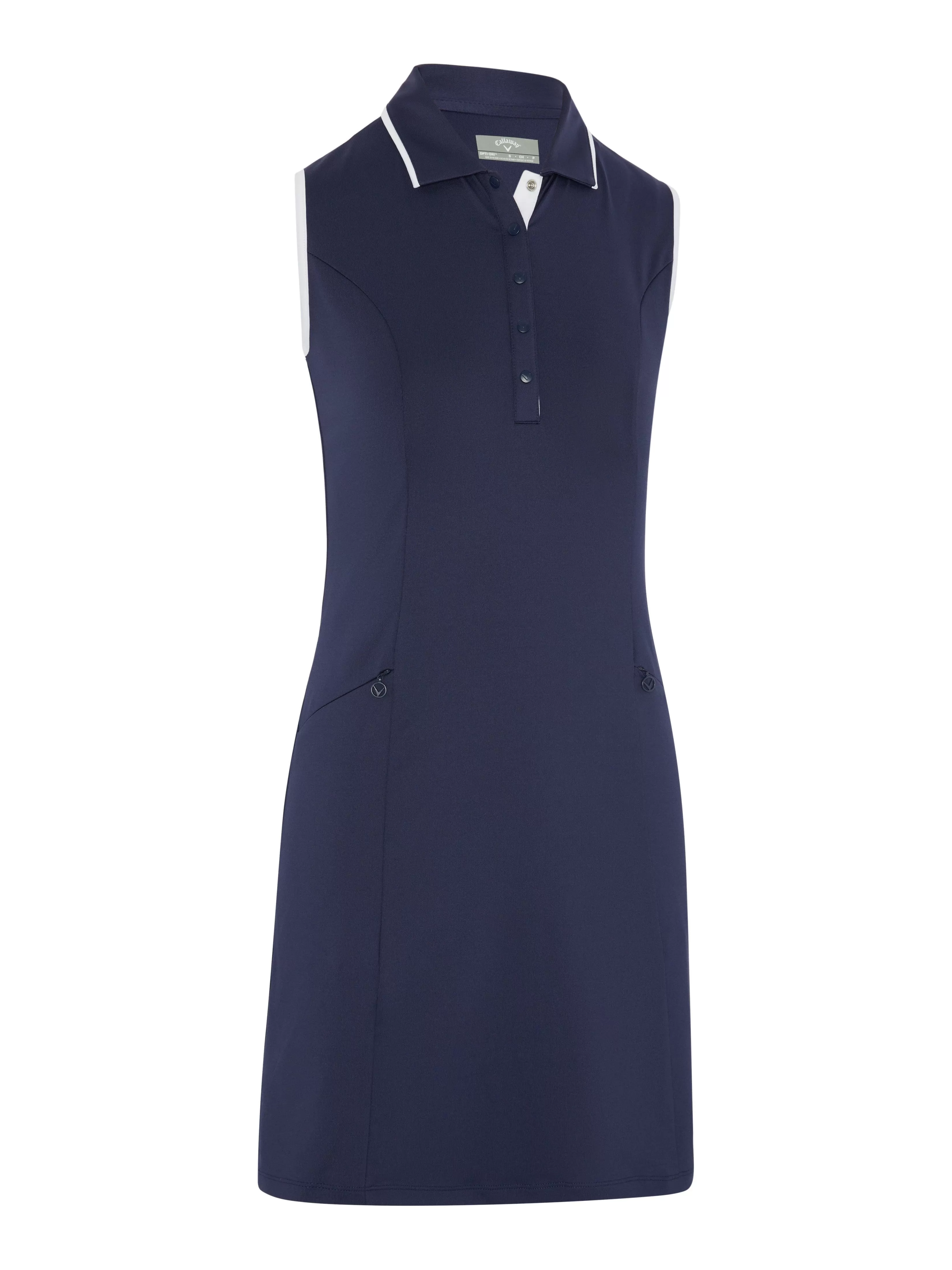 Womens Solid Golf Dress with Snap Placket