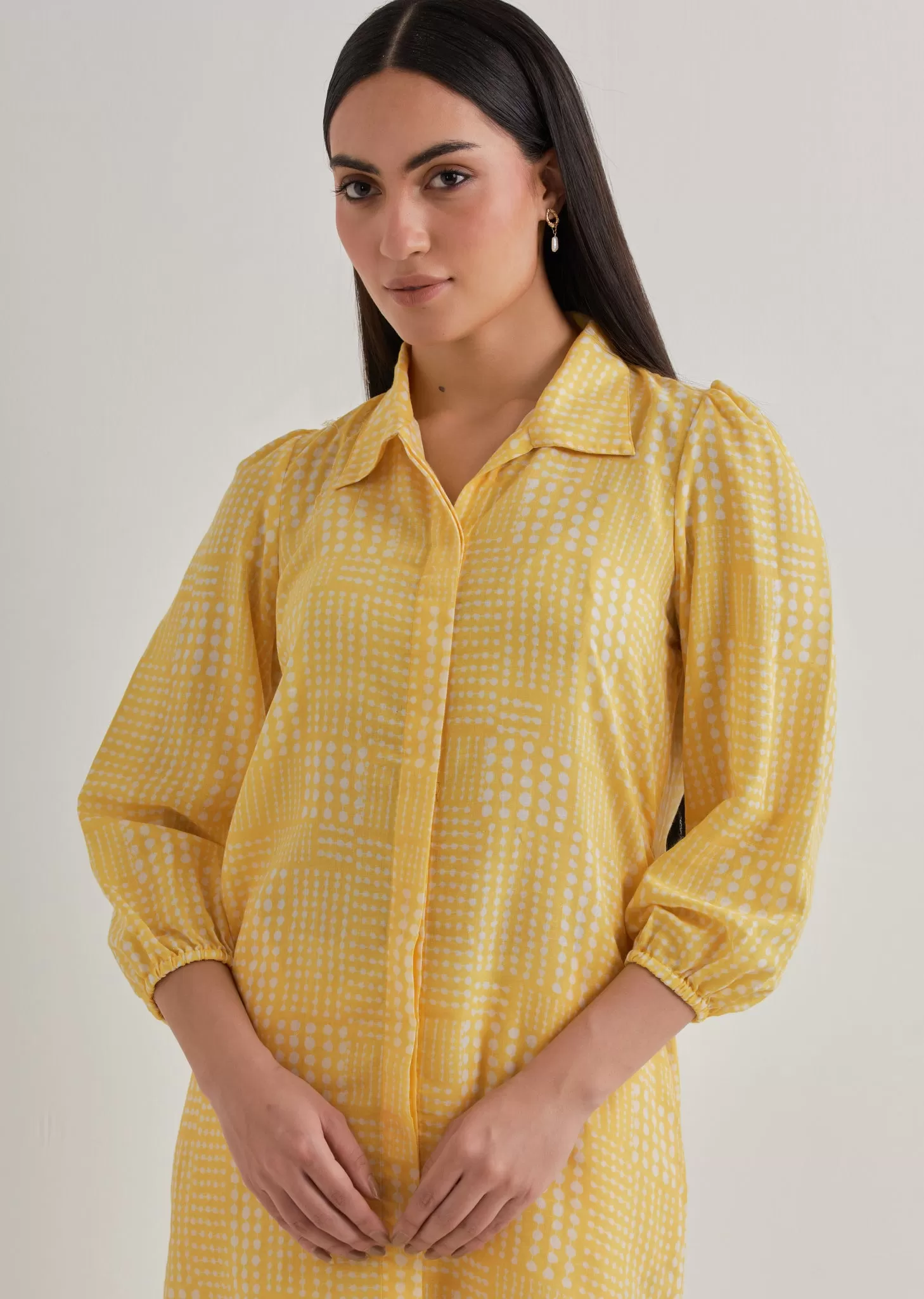 Yellow Polka Cotton Co-ord set